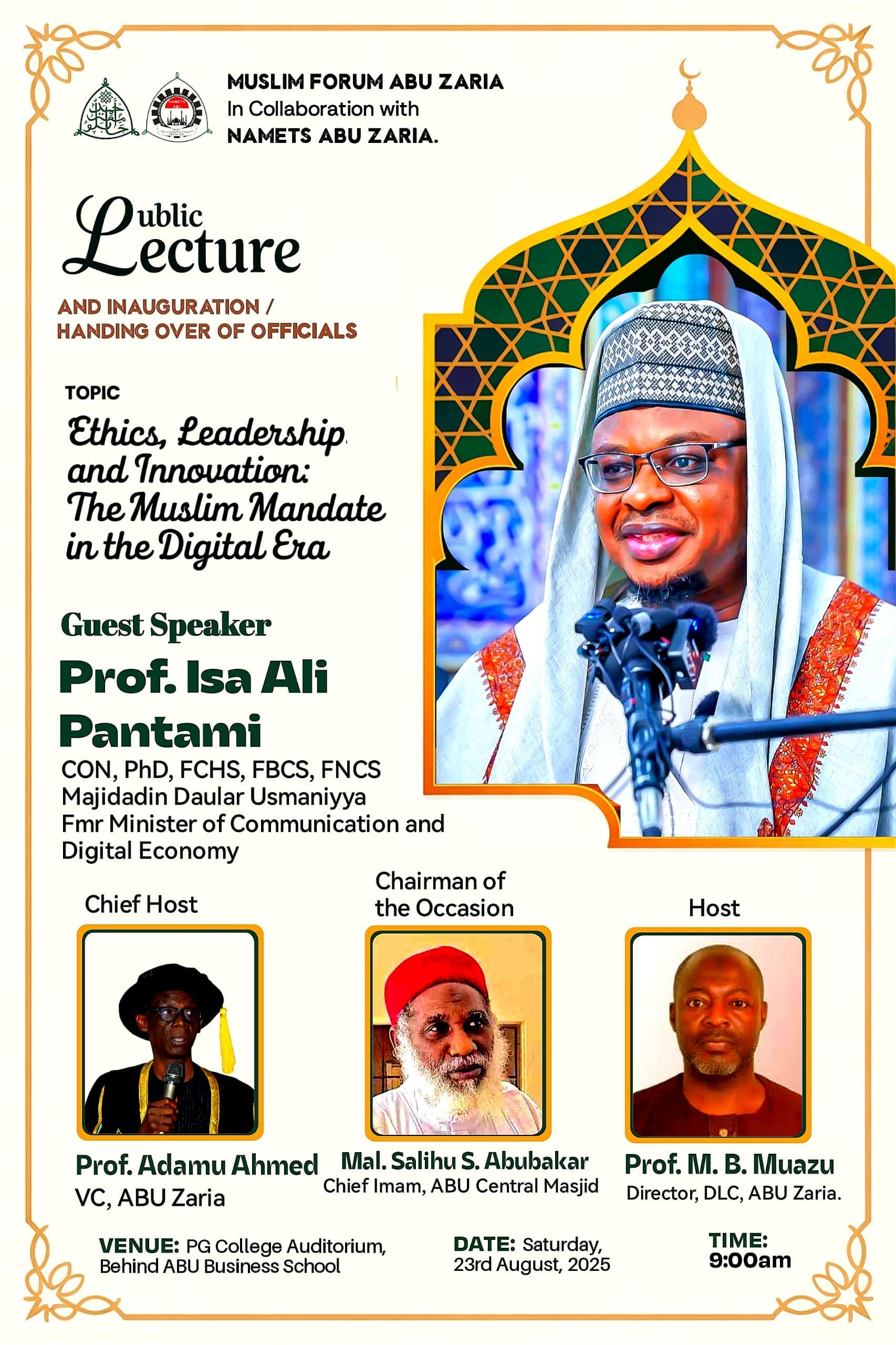 Public Lecture and Inaguration